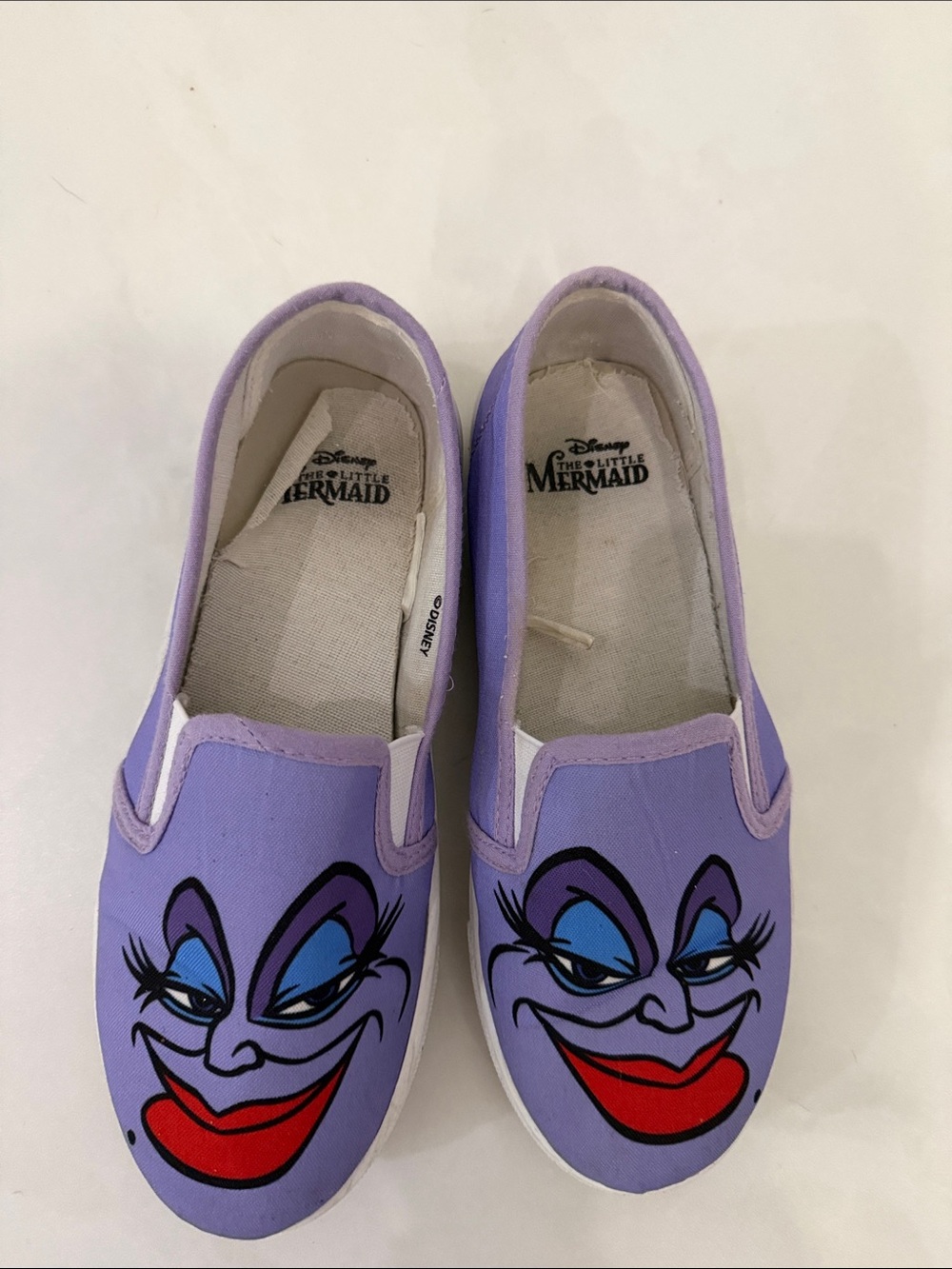 Disney Lavender The Little Mermaid Slip-On Flats with Ursula Face
